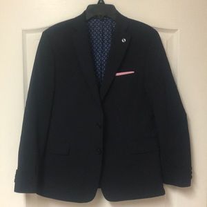 Young Mens Blazer- Dark Blue/Black